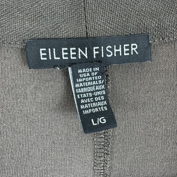 Eileen Fisher Rye Washable Crepe Slouchy Pocket Stretchy Open Kimono Tunic L - Picture 5 of 6